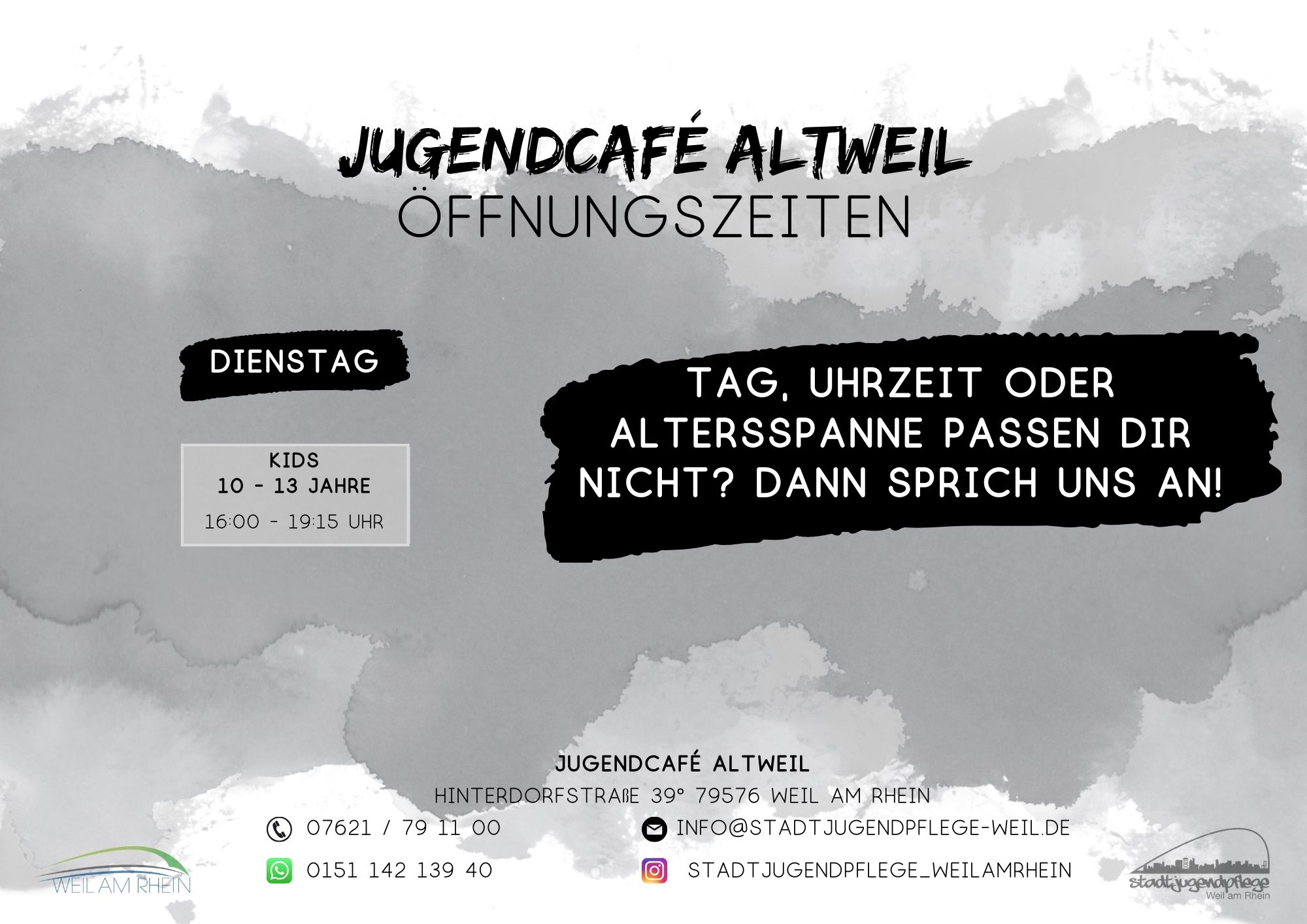 Offnungszeiten Jugendcafe Oktober 2024